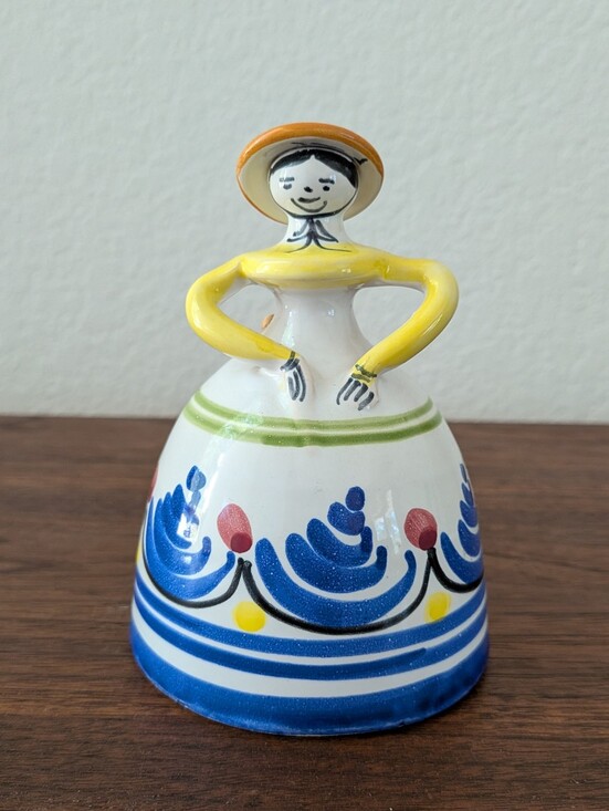 Vintage Ceramic Other - Vintage Ceramic Hand Painted Pottery Bell Lady w/ Hat Spanish Folk Art